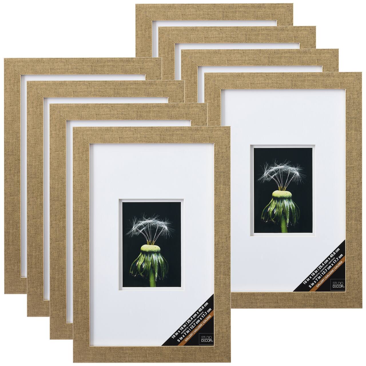 8 Pack: Champagne Wall Frame with Double Mat, Gallery by Studio Décor®